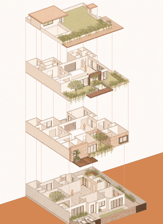 Floating Courtyard House